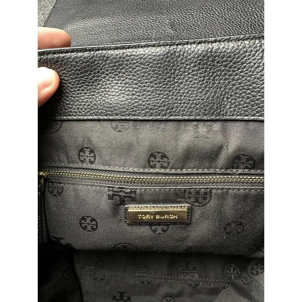 Womens Leather Tory Burch Black Backpack Shoulder‎ Bag, Size One Size